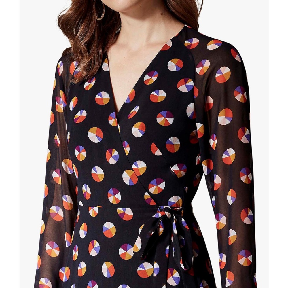 Karen Millen Colour Pop Midi Wrap Dress Us 8 Uk 12 View 2